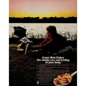1987 Post Grape-Nuts Flakes Cereal Vintage Print Ad (L18)